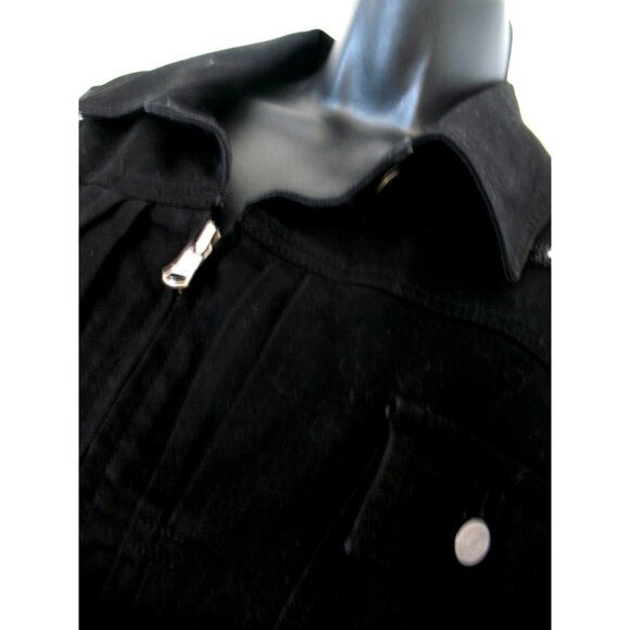 Ralph Lauren Black Jean Jacket With Pewter Buttons Women's Size L and Beading - Picture 7 of 13